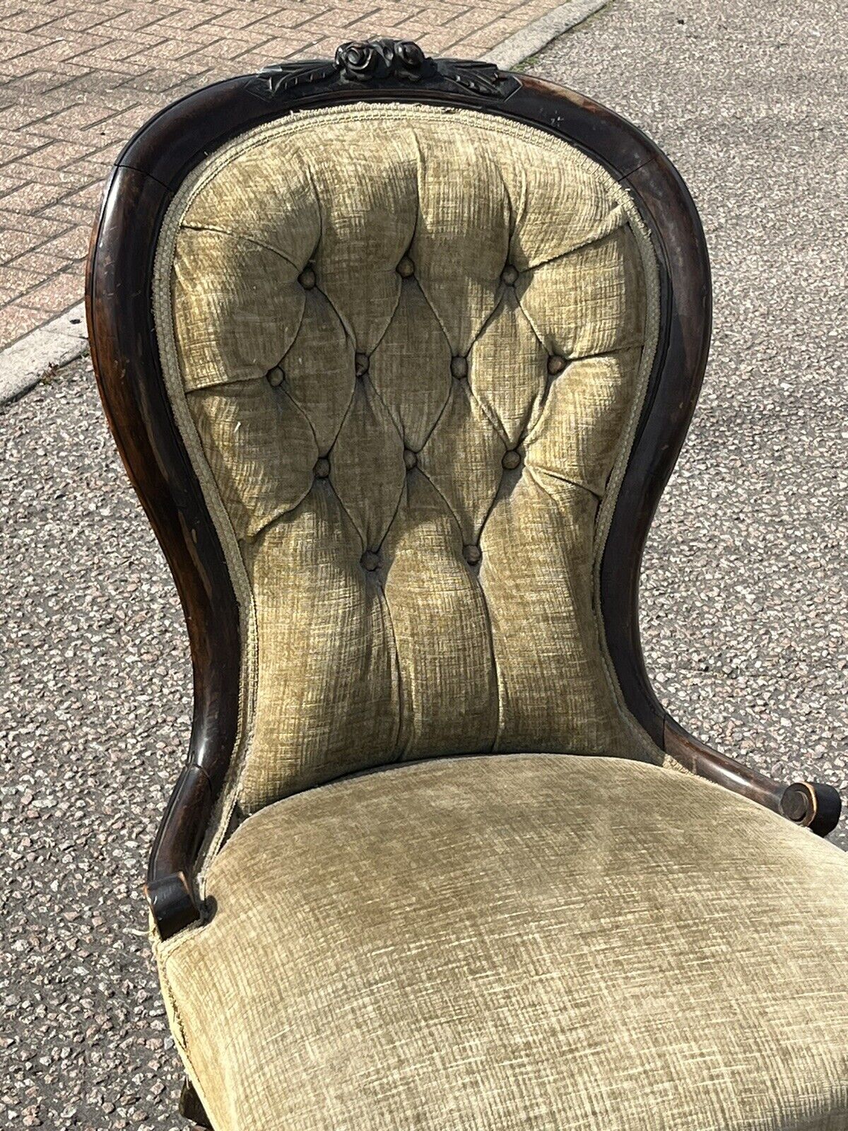 Victorian Chair. On White Porcelain Castors.