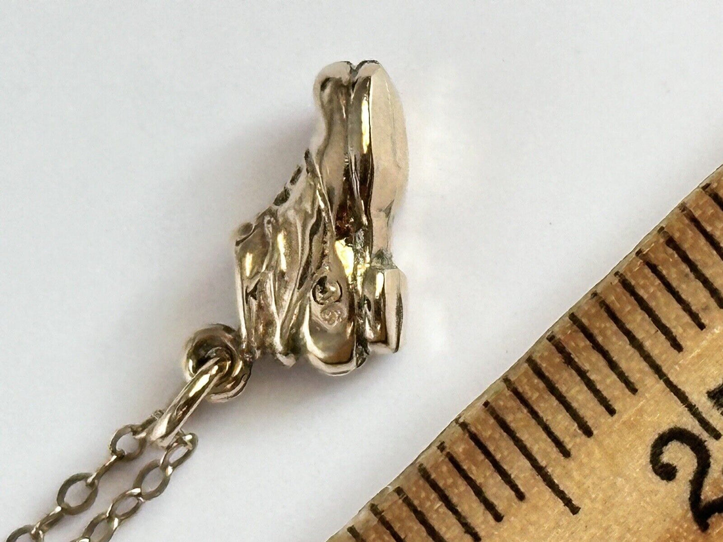Vintage 9ct Gold Boot Pendant Necklace