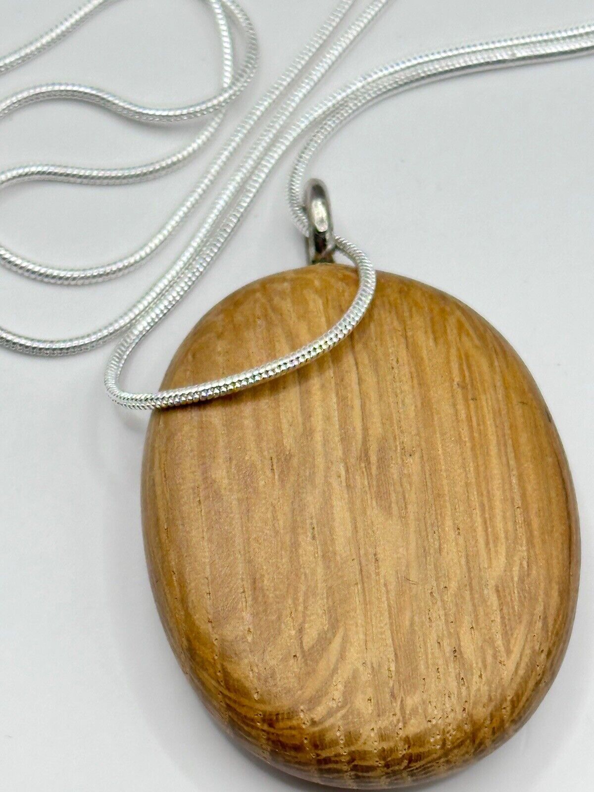 Vintage Carved Oak Tree Pendant On Sterling Silver Chain