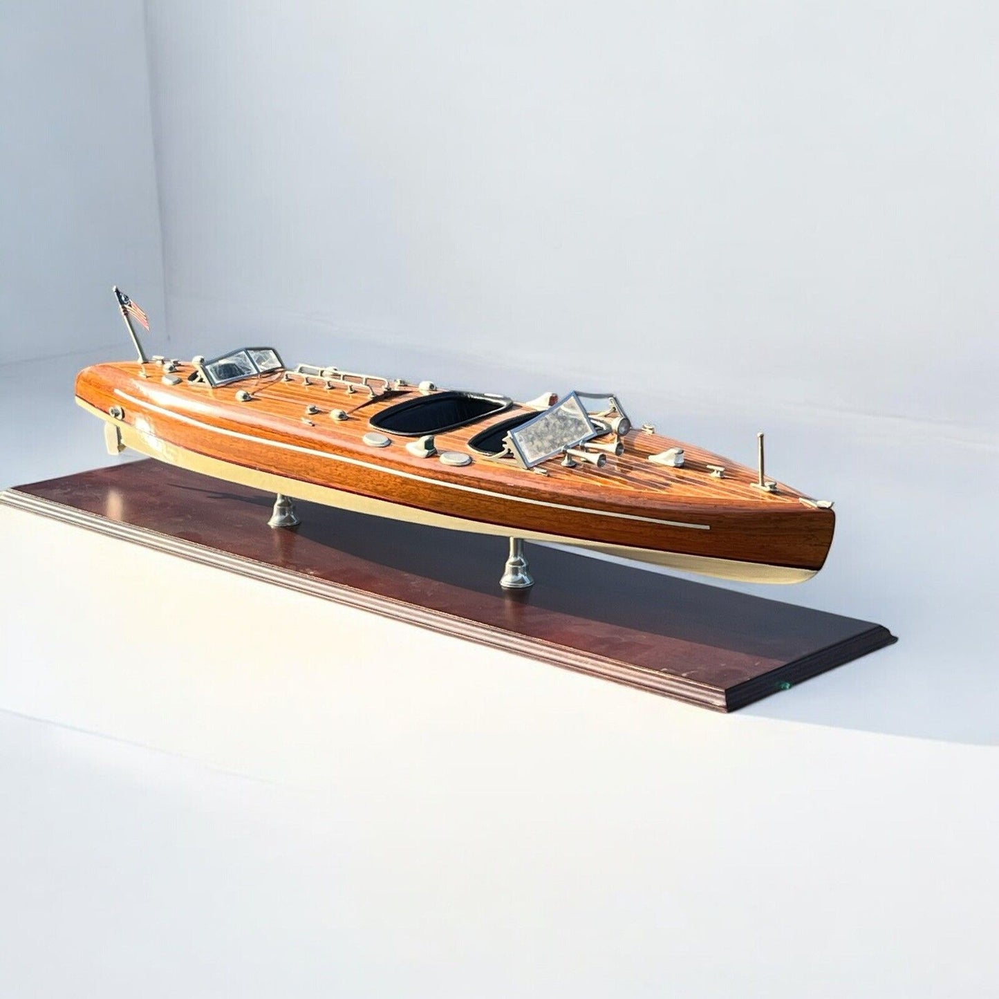 Large Highly Detailed Wooden Model Of A Boat