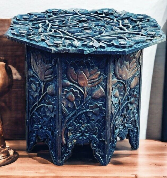 Moorish Hexagonal Carver Lamp / Side Table. Large In Size.