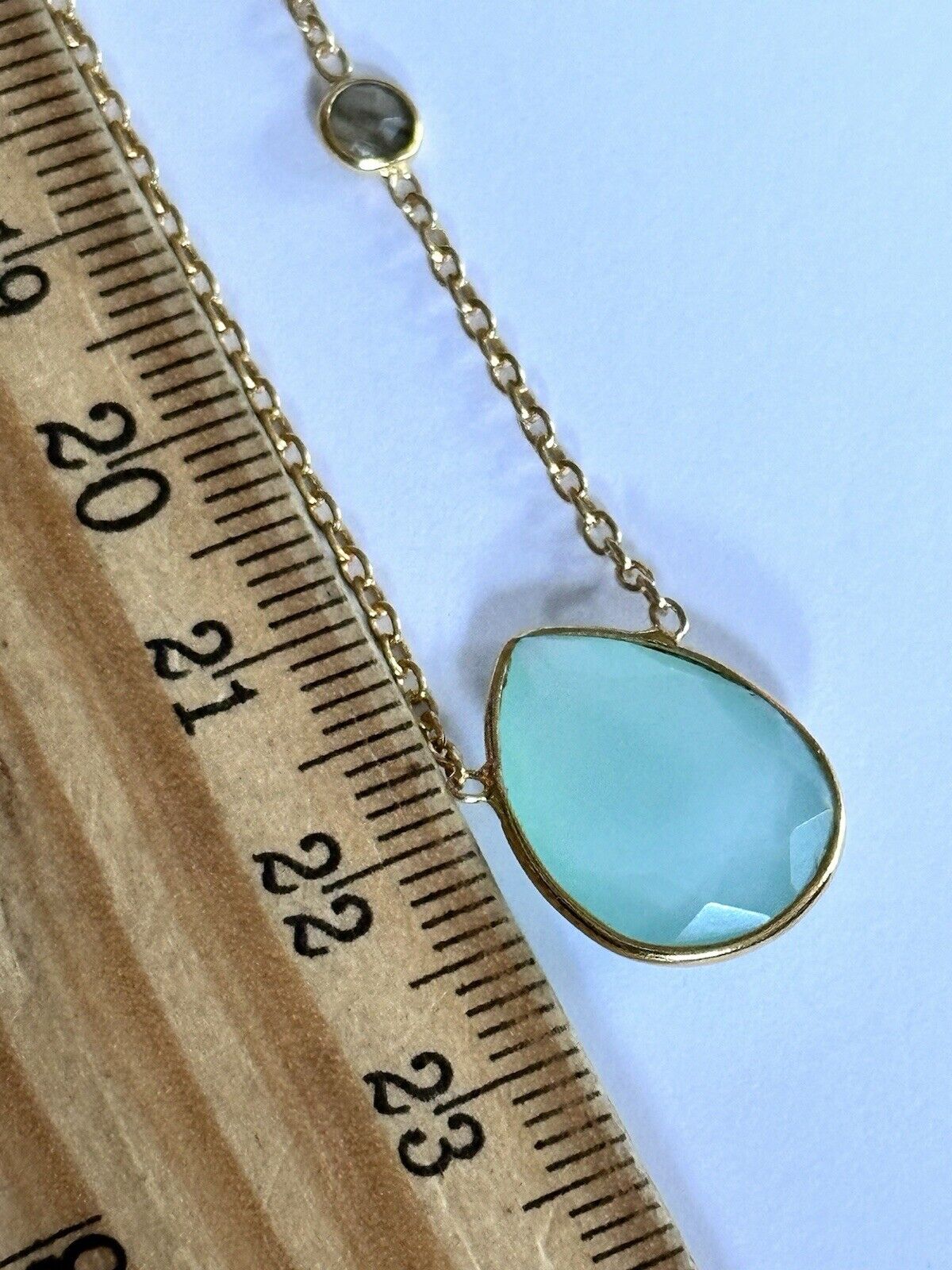 18k Gold Vermeil On 925 Silver Chalcedony And Labradorite Necklace