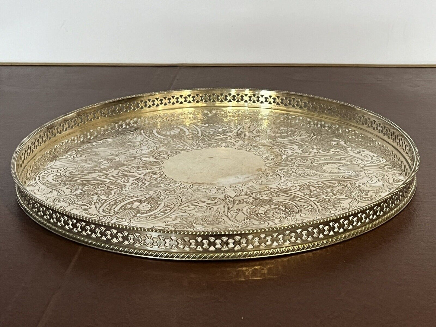 Silver Plate Gallery Drinks Tray.