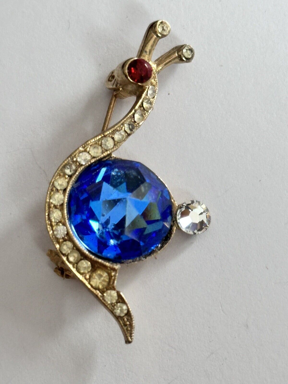 Vintage Blue Stone Snail Brooch