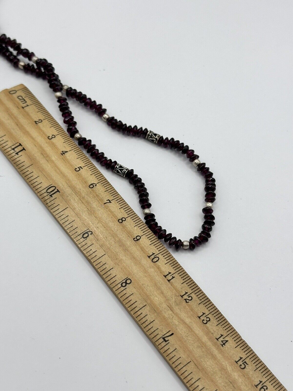 Vintage Garnet Beaded Long Length Necklace