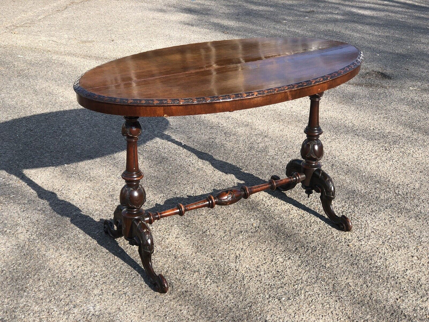 Victorian Mahogany Side Table / Hall Table, On Cabriole Feet