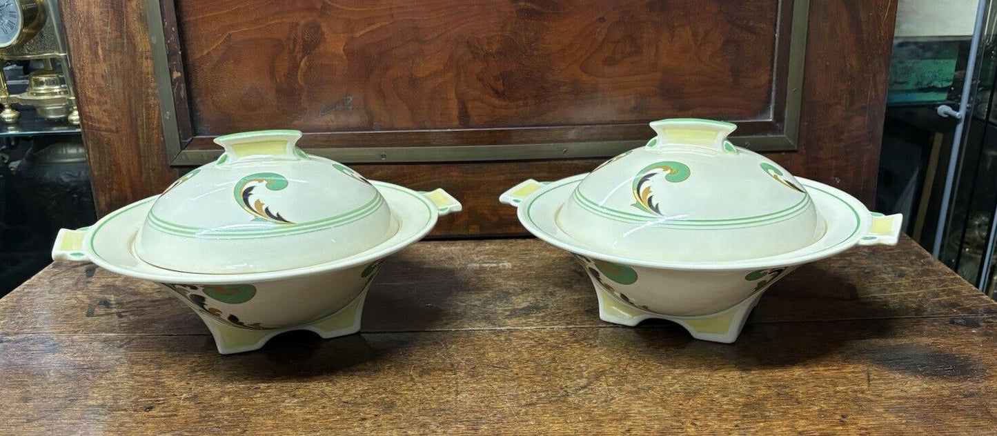 Art Deco Royal Doulton "Lynn" Pair Of Tureens