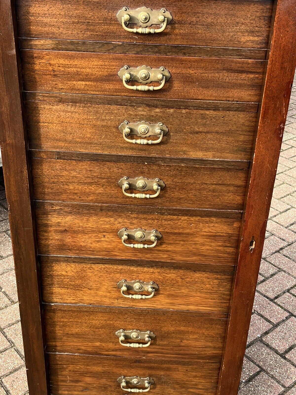 Edwardian Mahogany Wellington Chest. Large In Size