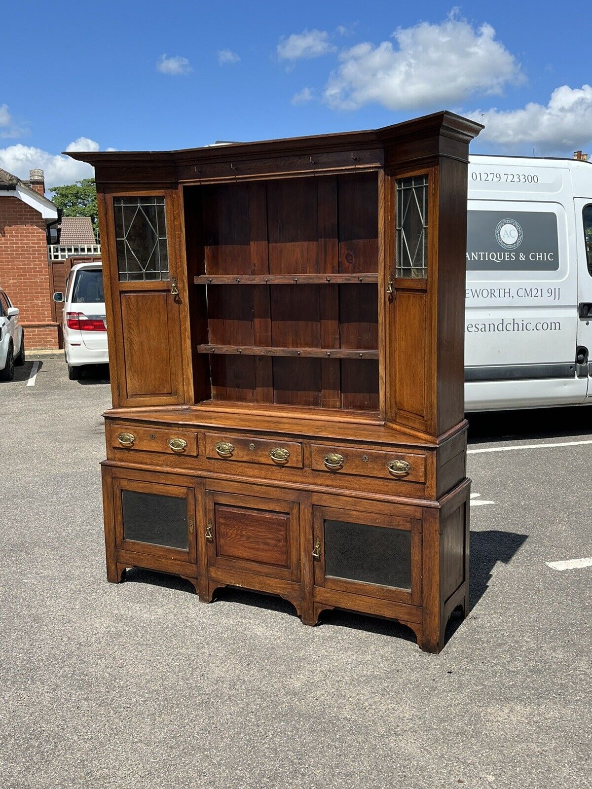Georgian Oak Dresser, Amazing Colour, Loads Of Storage.