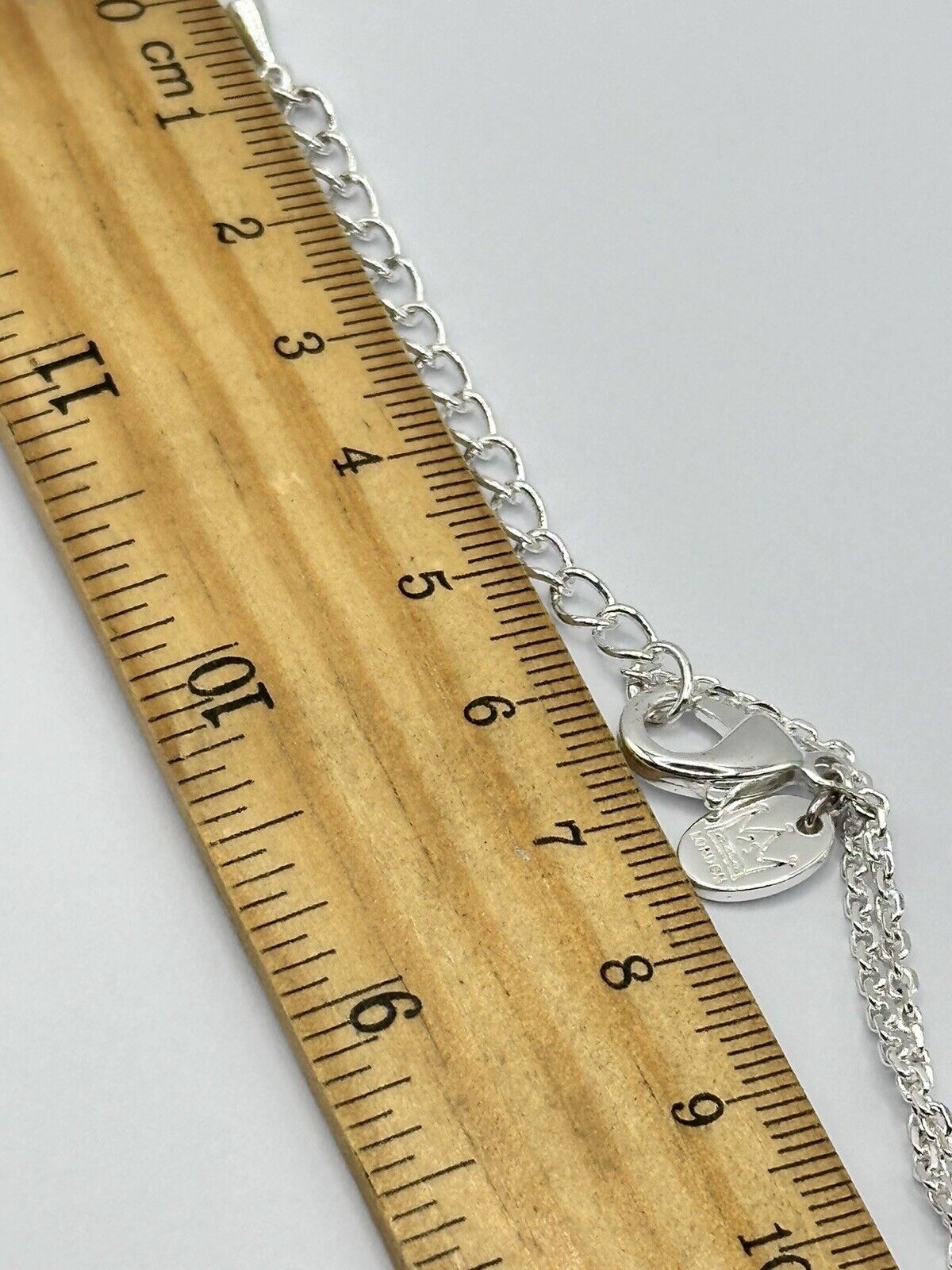 Rhodium Plated Necklace Made With Clear Purple Swarovski Crystals New Old Stock