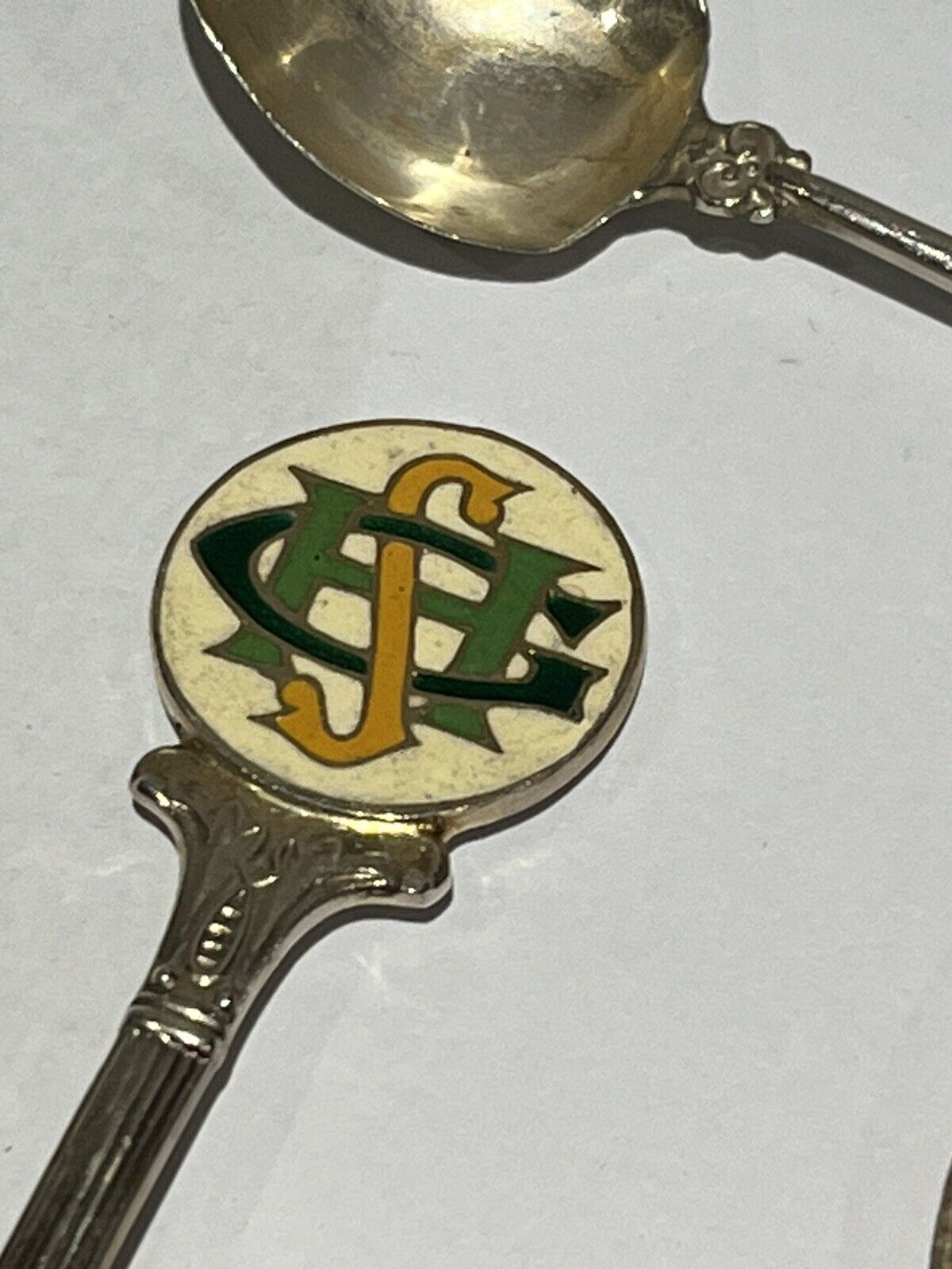 English Hallmarked Silver & Enamel Spoons