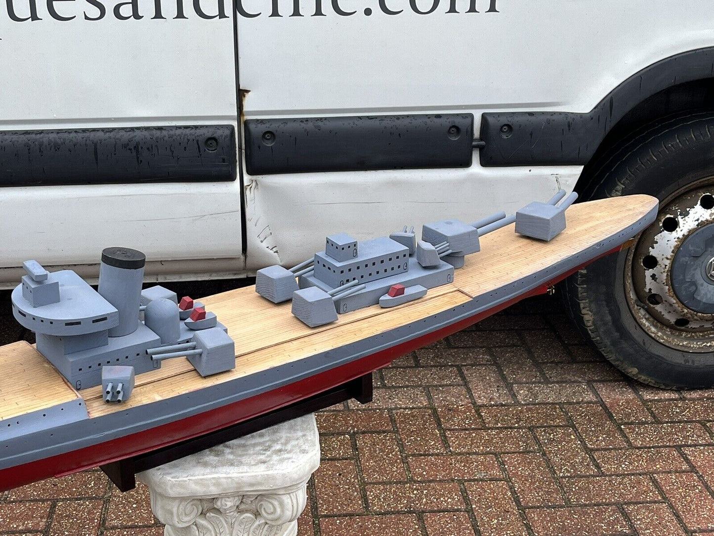 HUGE Wooden Model Of A Battleship