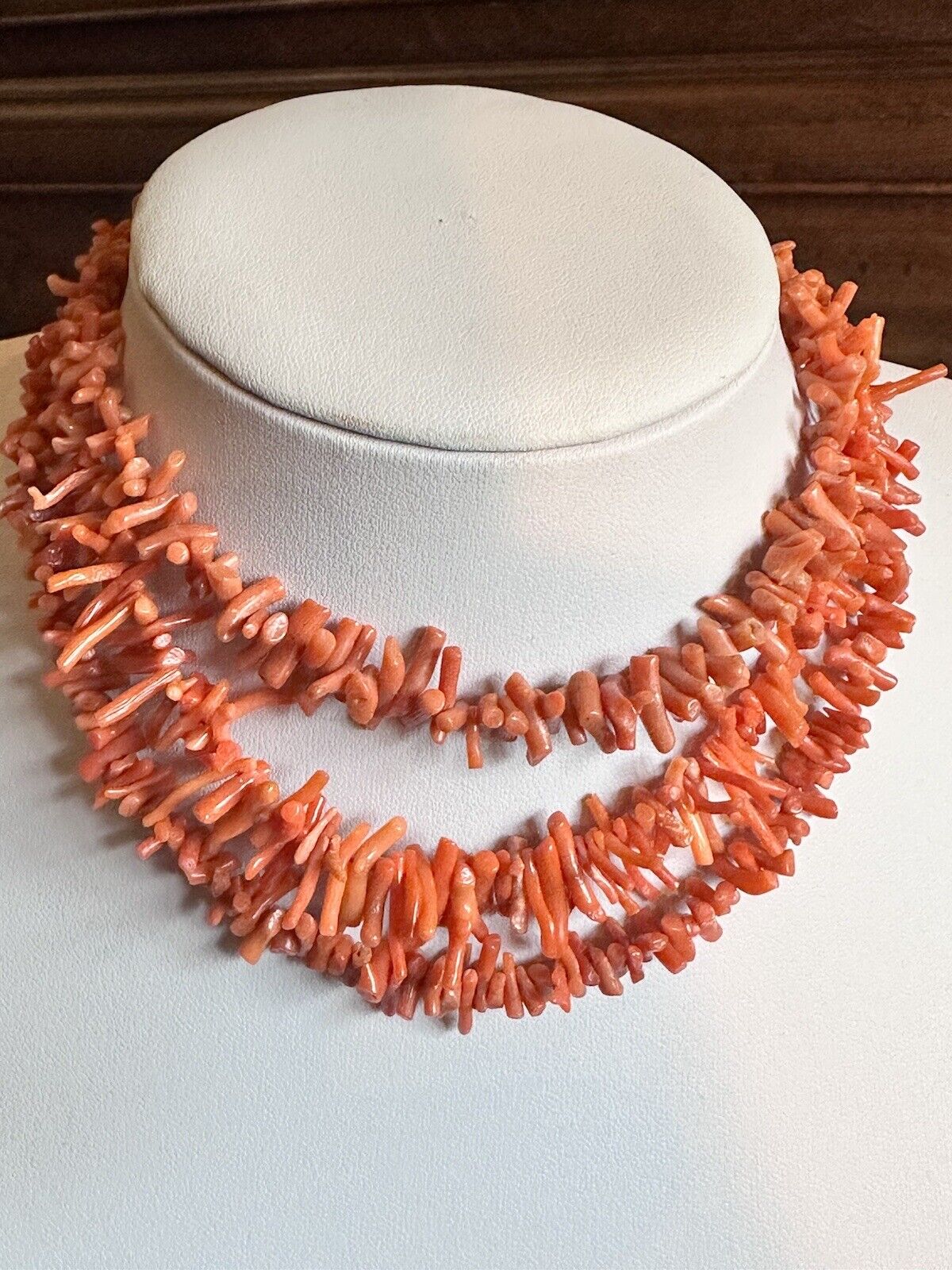 3 Vintage Red Coral Branch Necklaces