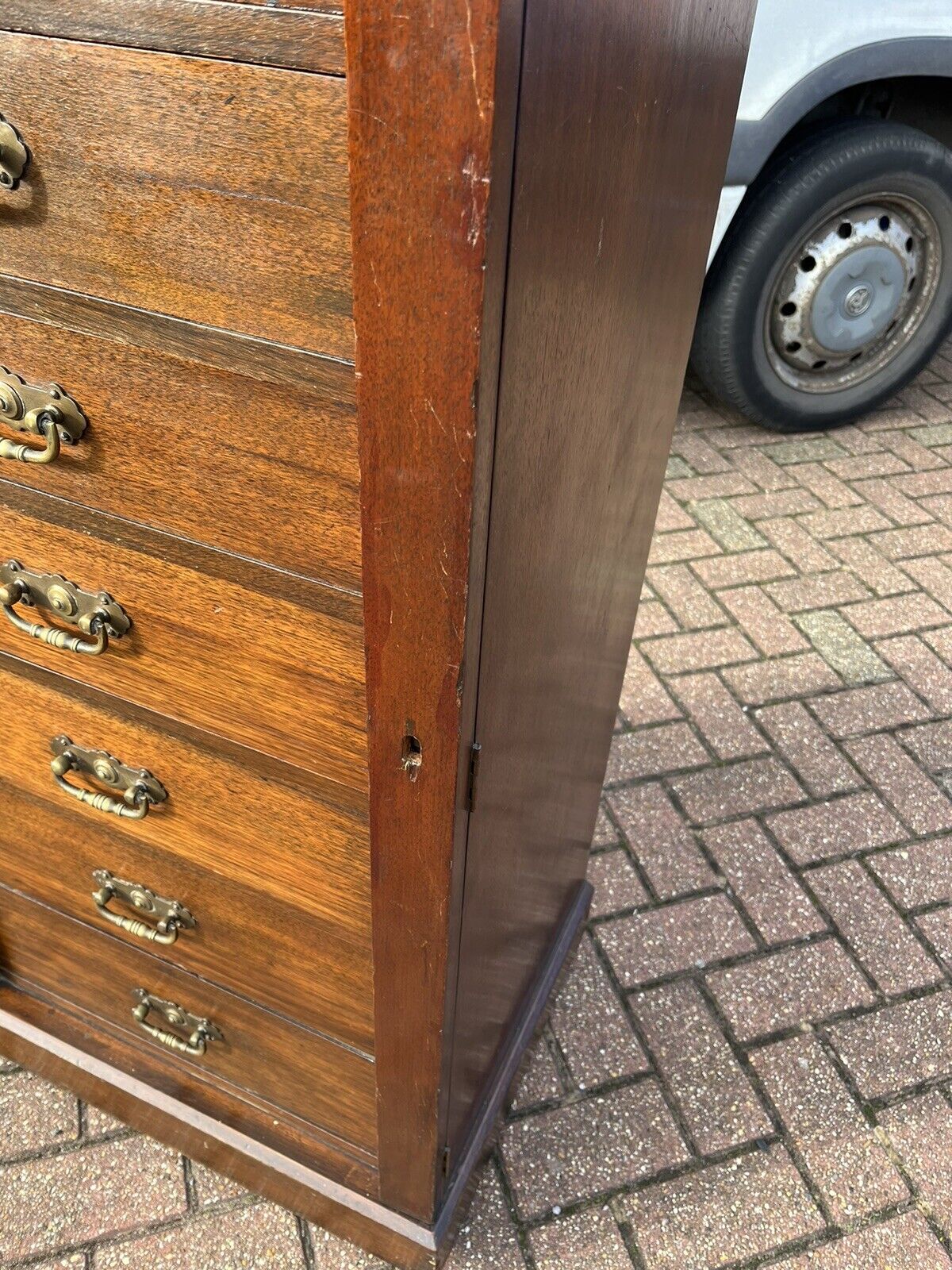 Edwardian Mahogany Wellington Chest. Large In Size