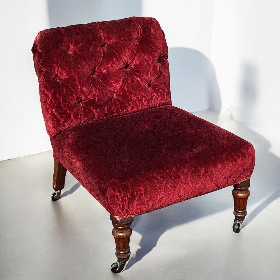 Victorian Chair/ Stool, On Castors.