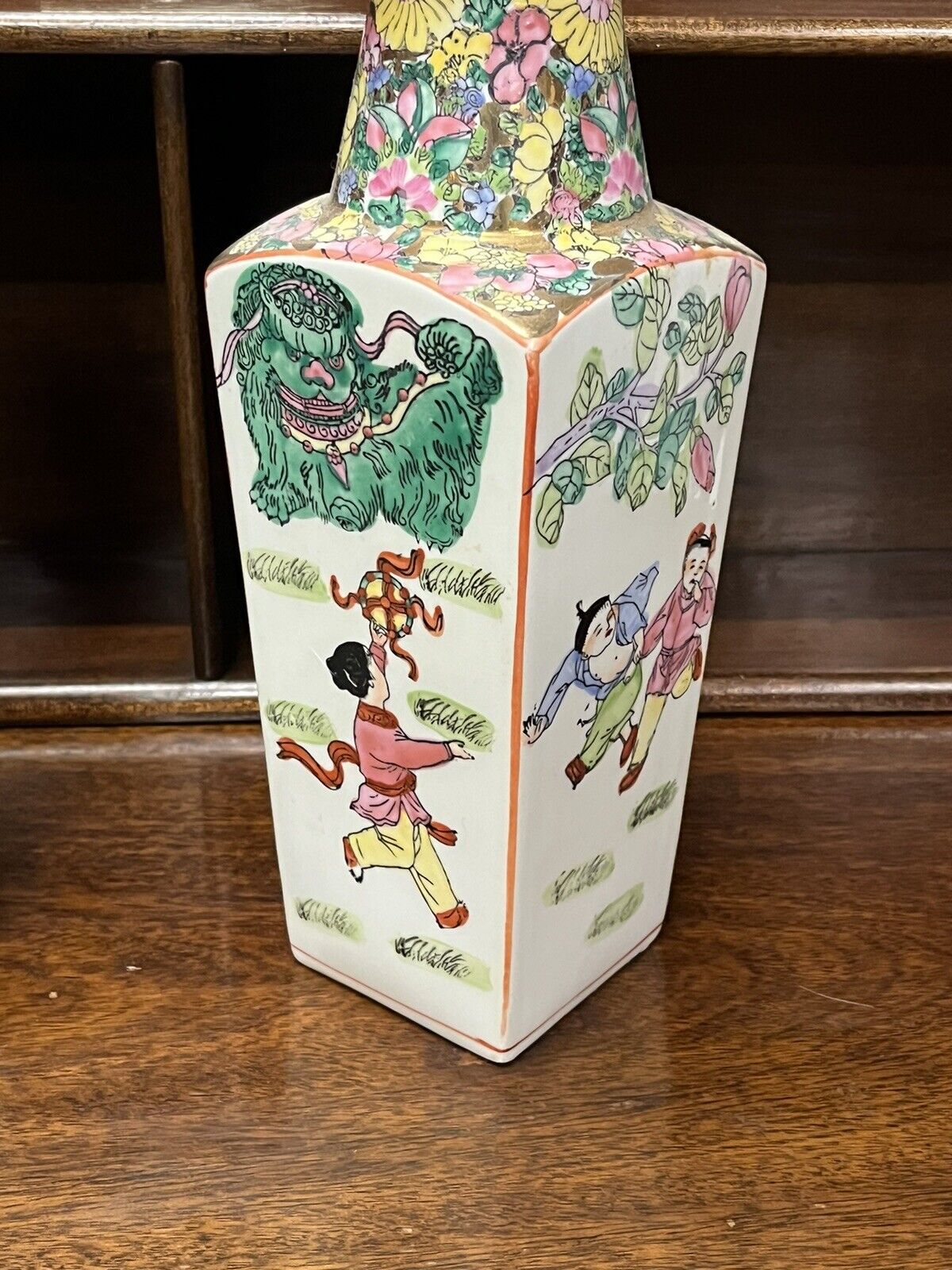 Pair Of Famille Rose Chinese Vases