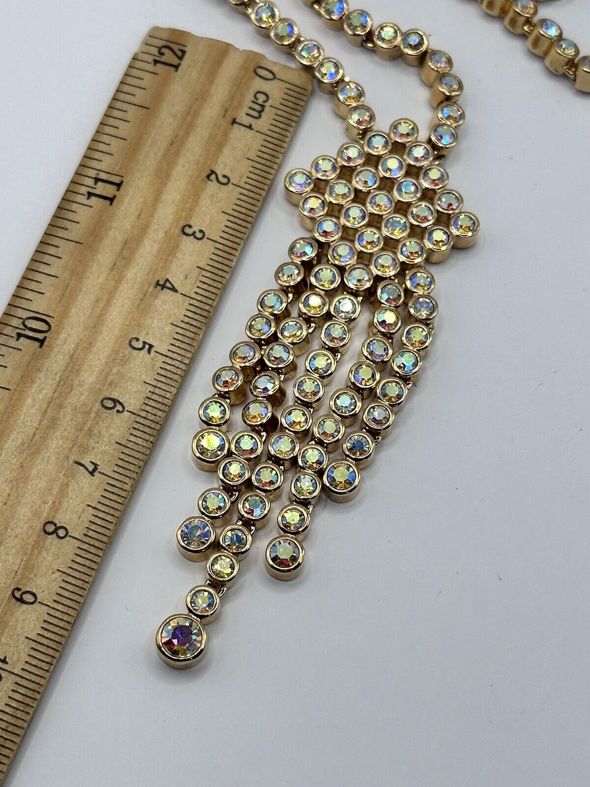Statement Gold Plated Aurora Borealis Made With Swarovski Crystals New Old Stock