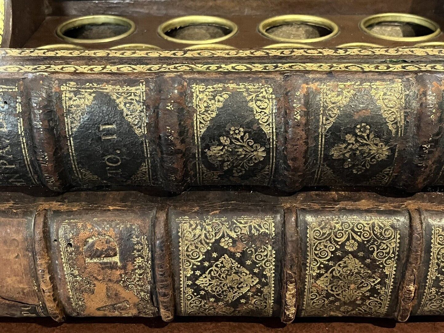 Antique Secret Hidden Tantalus. Antique Books With Pull Out Tantalus