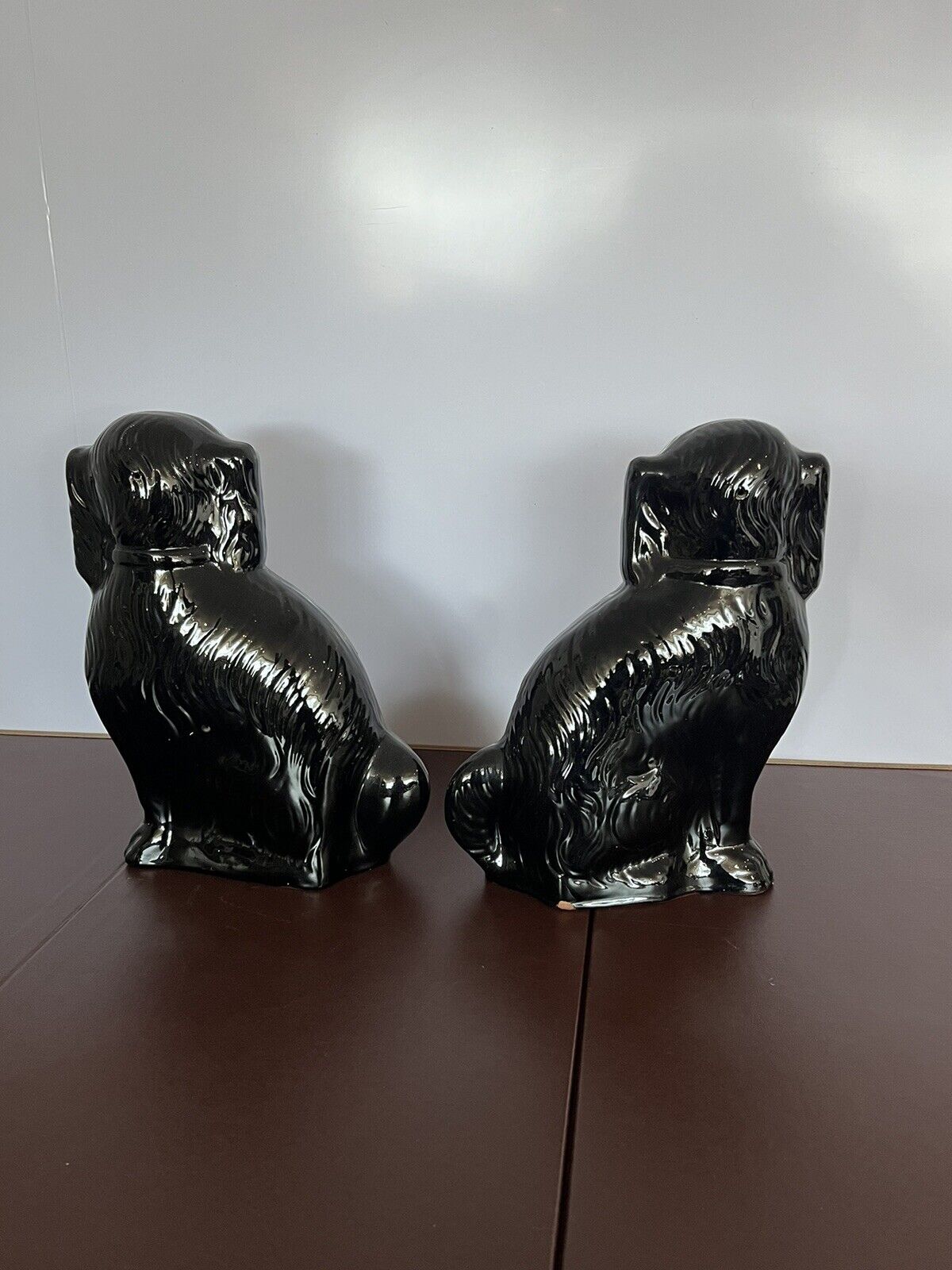 Pair Of Large Antique English Staffordshire Dogs