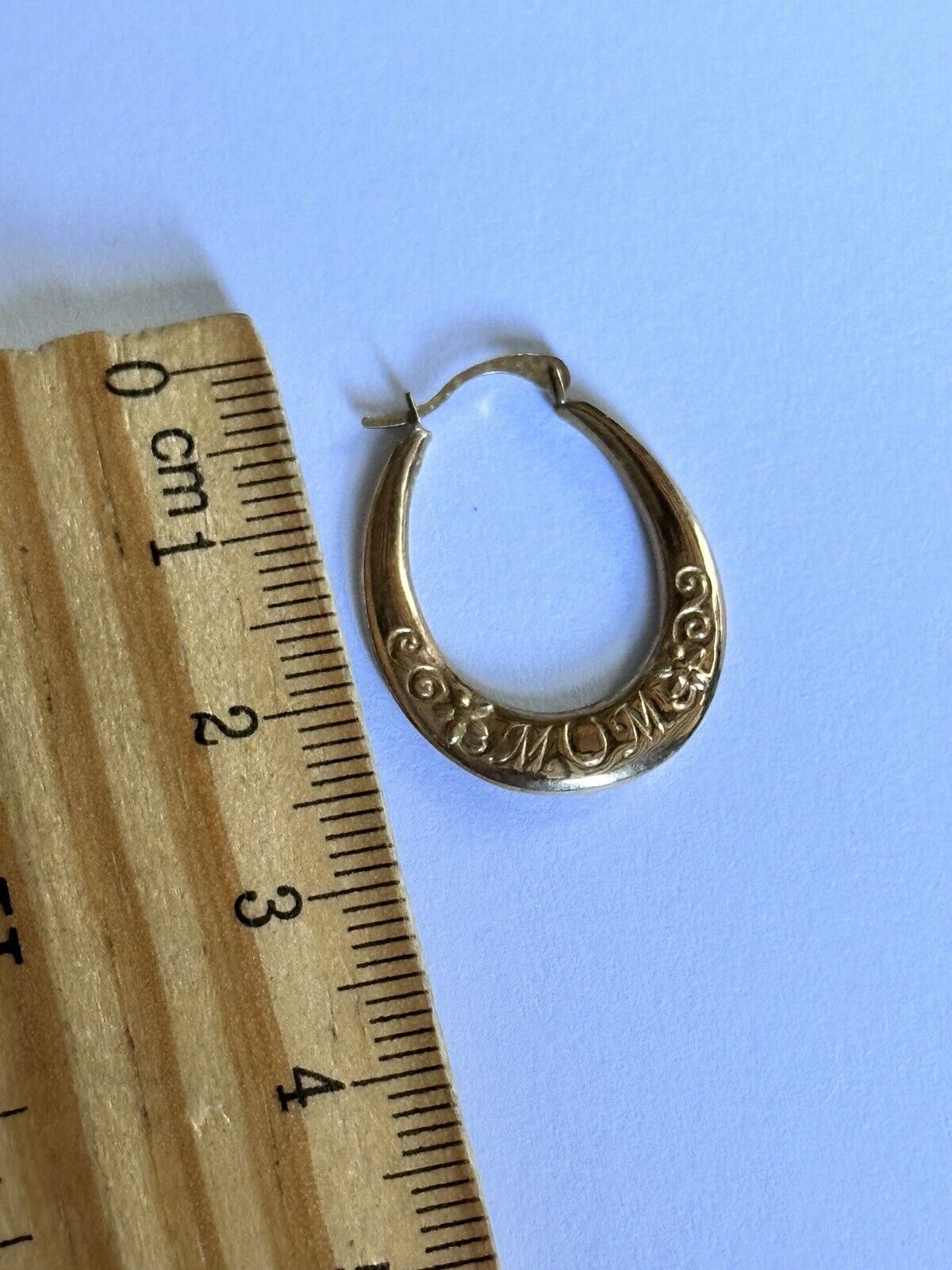 Vintage 9ct Yellow Gold Creole Heart Hoop Earrings