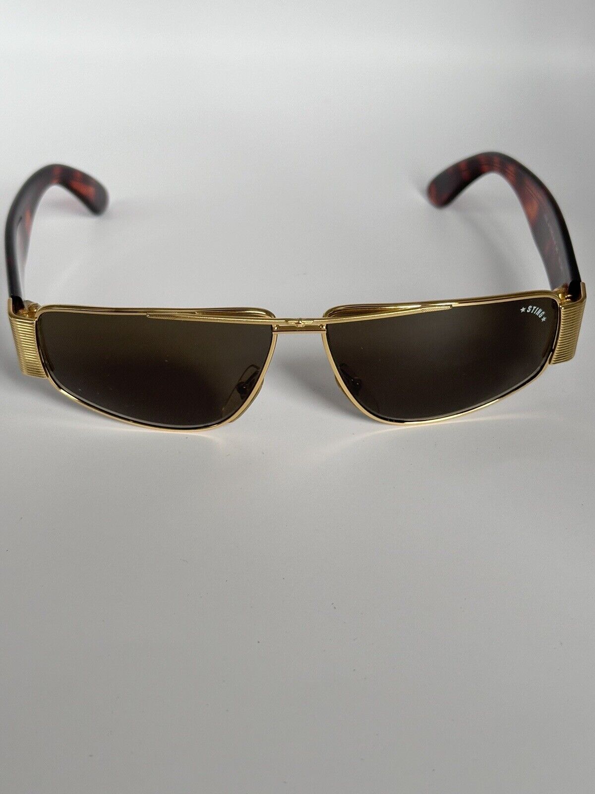 Vintage 80s Tortoise Frame Gold Tone Sting Sunglasses