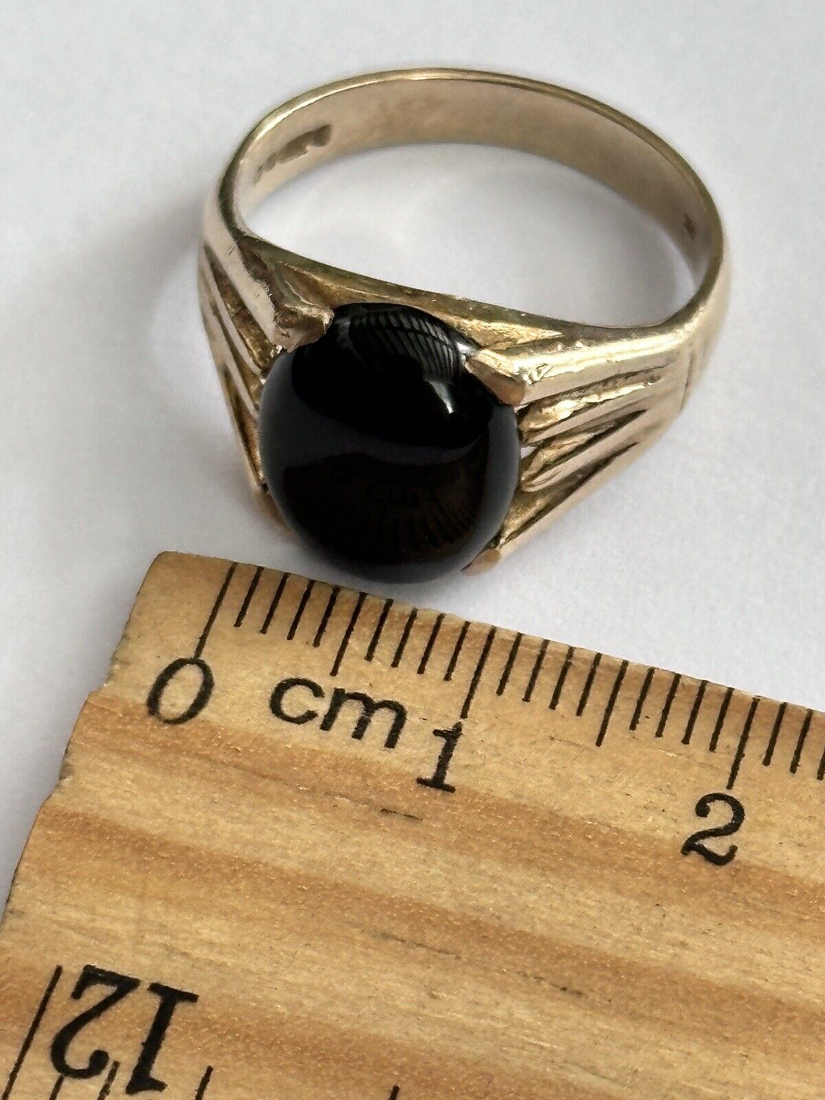 Vintage 9ct Gold Onyx Signet Ring