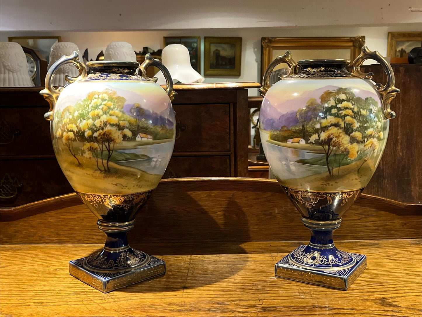 Antique Japanese Highly Decorated Vases. Large & Impressive.