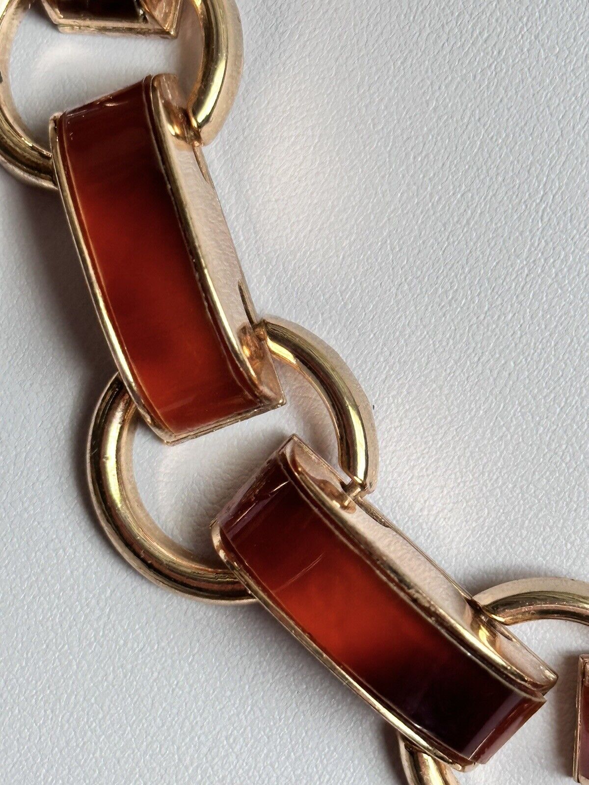 Vintage 1980s Gold Tone Brown Designer Style Necklace