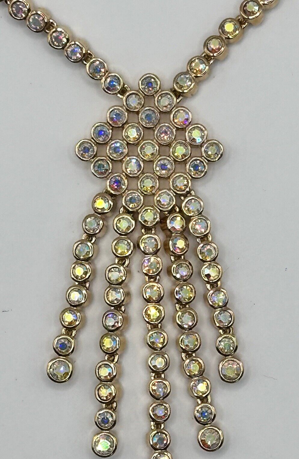 Statement Gold Plated Aurora Borealis Made With Swarovski Crystals New Old Stock