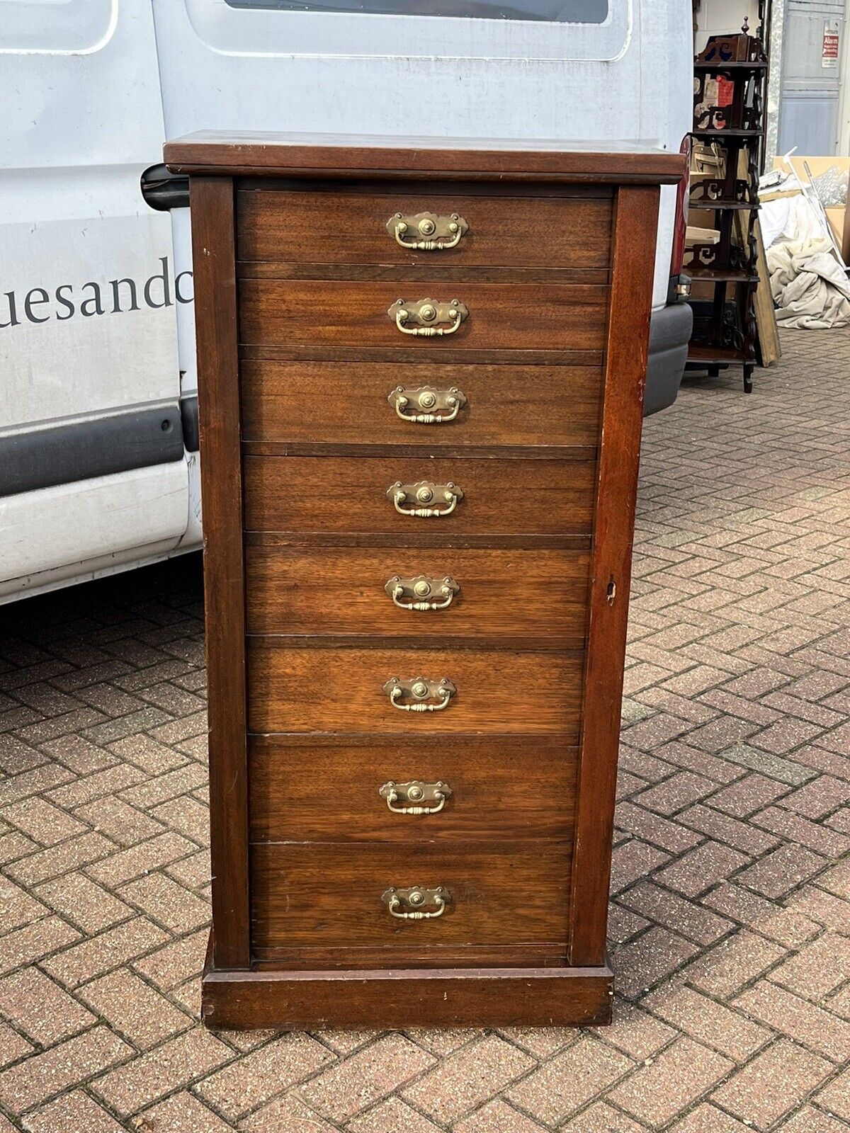 Edwardian Mahogany Wellington Chest. Large In Size