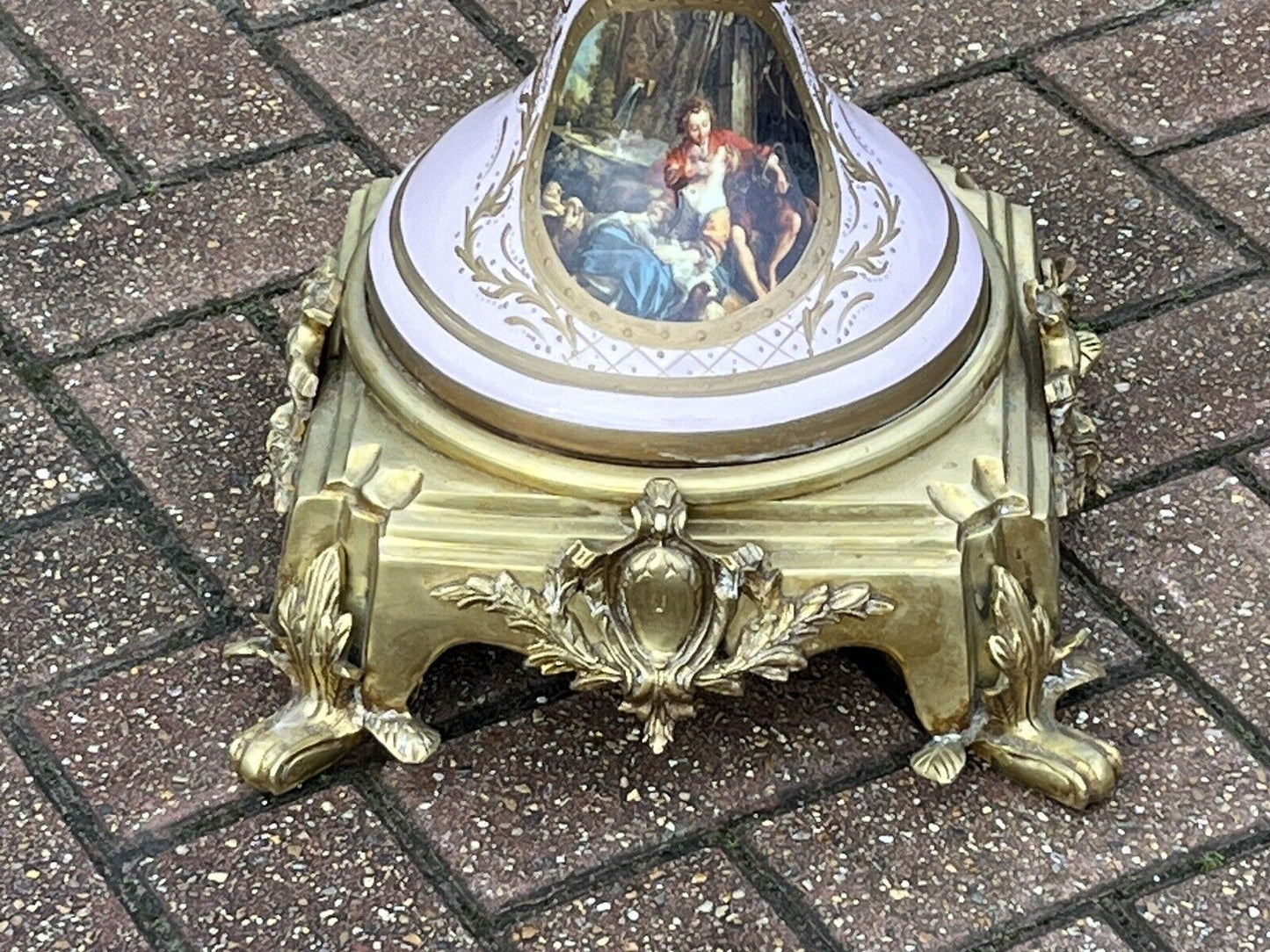 HUGE Freestanding Ormolu Mounted & Porcelain Lidded Urn. 134 Cms Tall.