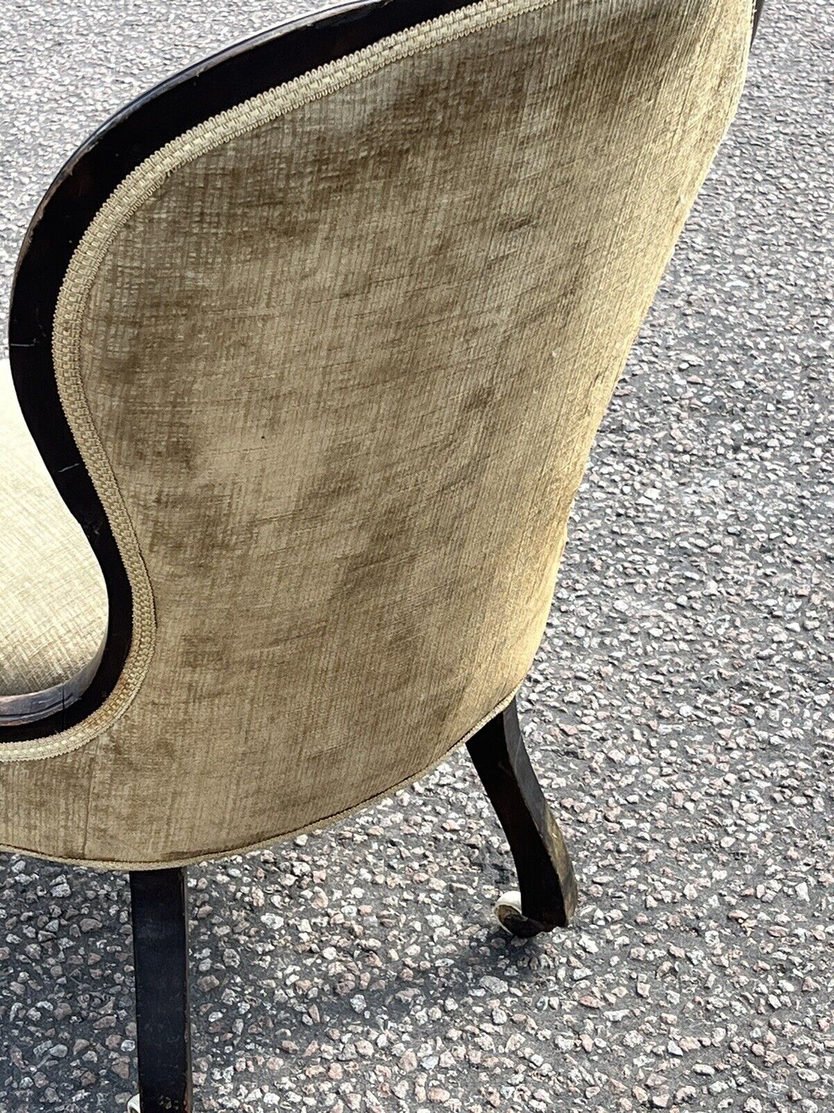 Victorian Chair. On White Porcelain Castors.