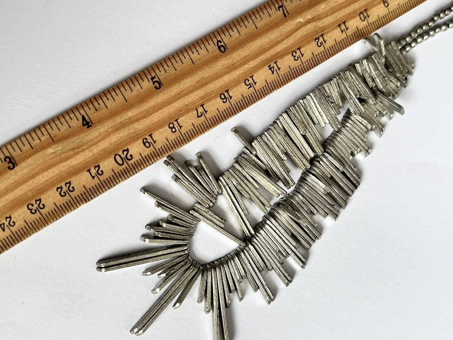 Vintage Silver Tone Modernist Necklace