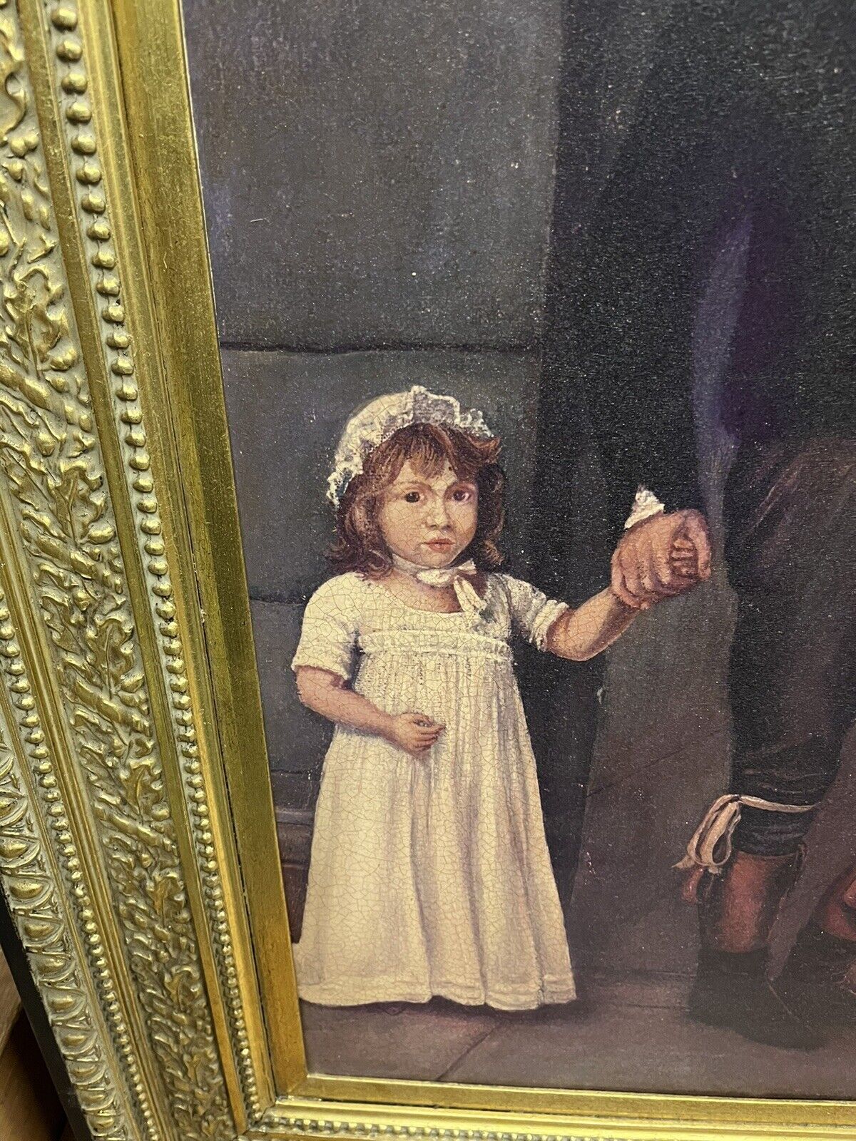 Large Victorian Scene Picture, In original Gilt Frame.