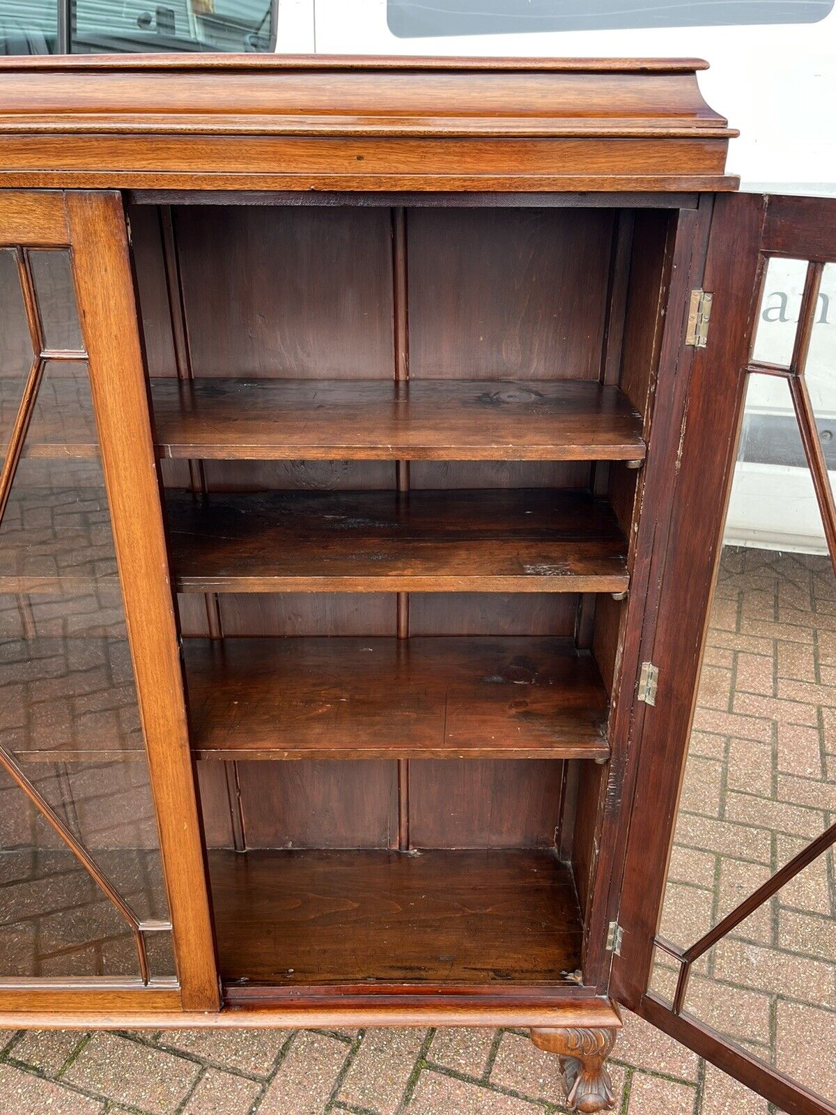 Antique Mahogany Bookcase With Adjustable Shelves