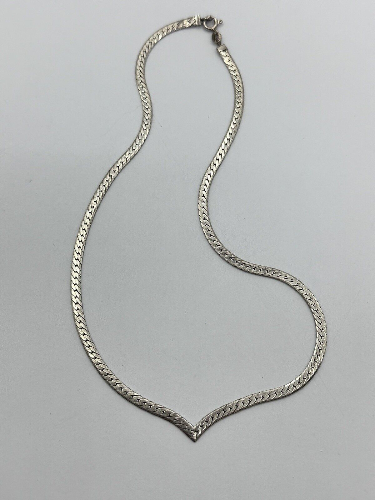 Vintage Silver 925 Wishbone Chain Necklace