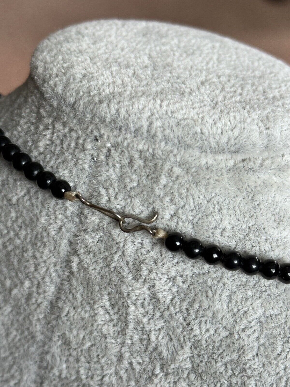 Vintage Silver 925 Detailed Beaded Necklace