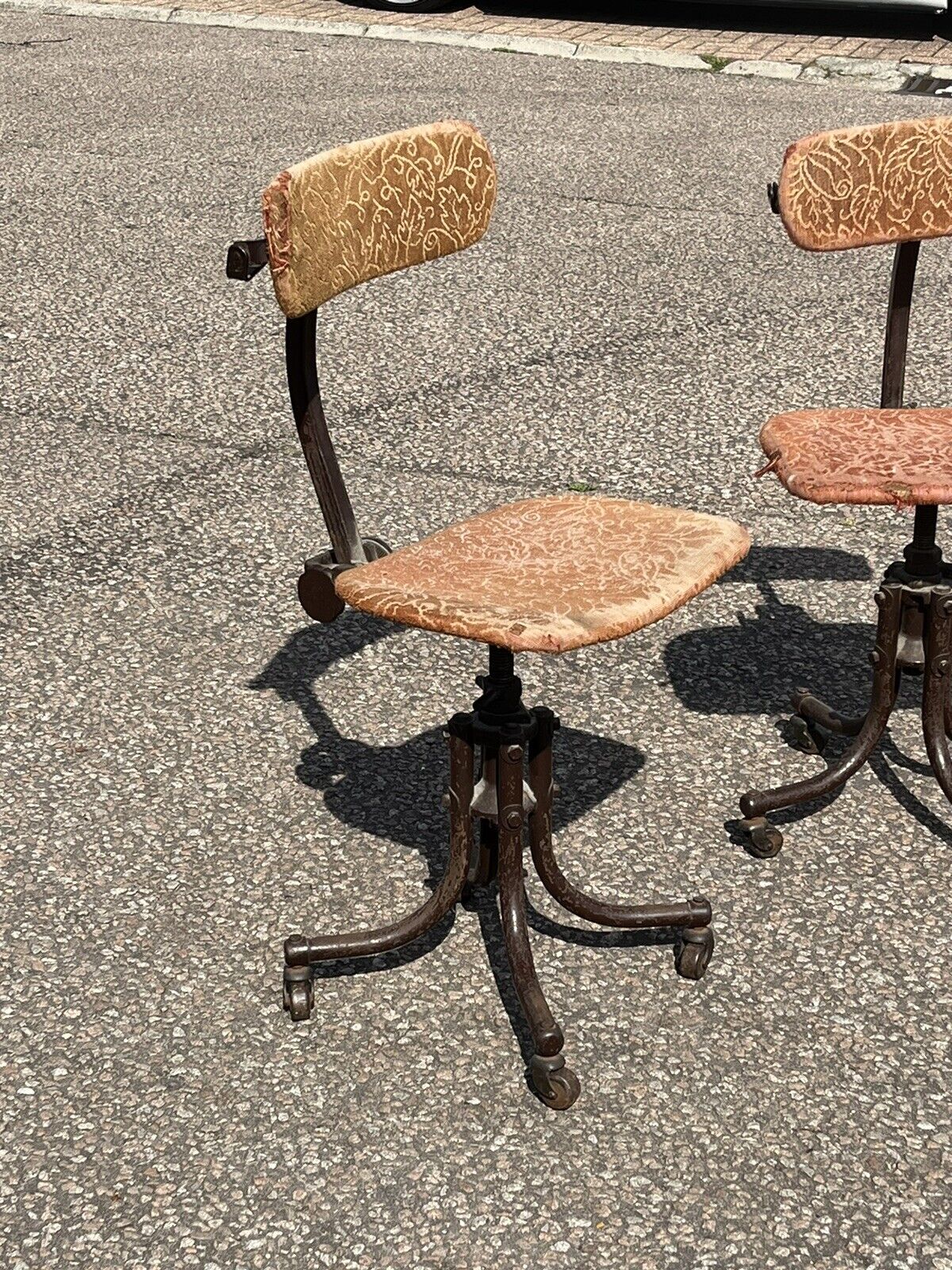 Pair Of Industrial Machinists Chairs, Extremely Good Quality. Fab Design