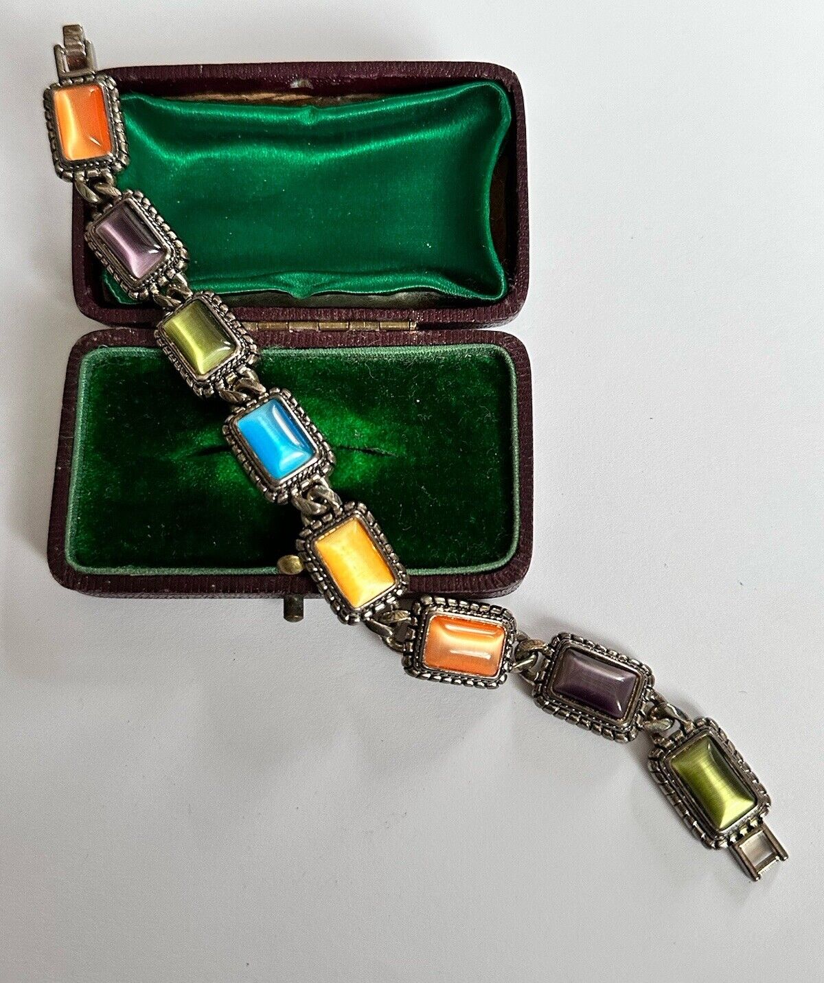 Vintage Multicoloured Satin Stone Bracelet