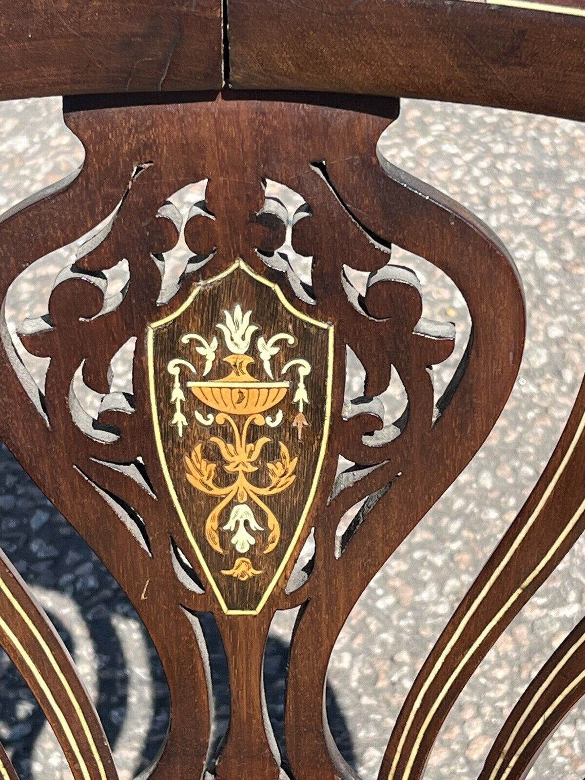 Edwardian Marquetries Inlaid Mahogany Armchair , Superb Quality.