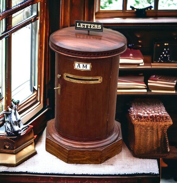 Antique Country House Letter/ Pillar Box, With Working Key & Lock. LARGE IN SIZE