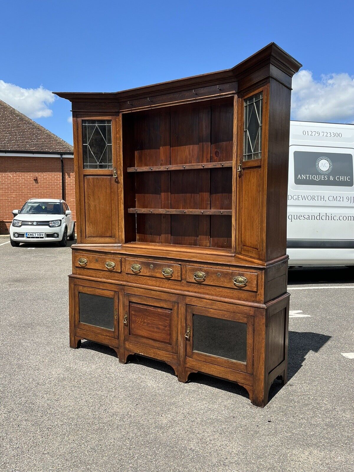 Georgian Oak Dresser, Amazing Colour, Loads Of Storage.