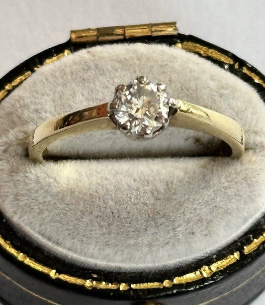 Vintage 18ct Gold 0.50ct Diamond Solitaire Ring