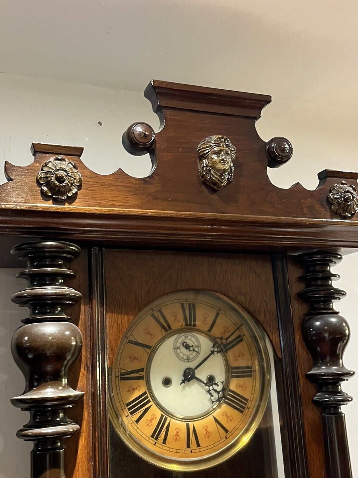 Victorian Vienna Regulator, Double Brass Weights.
