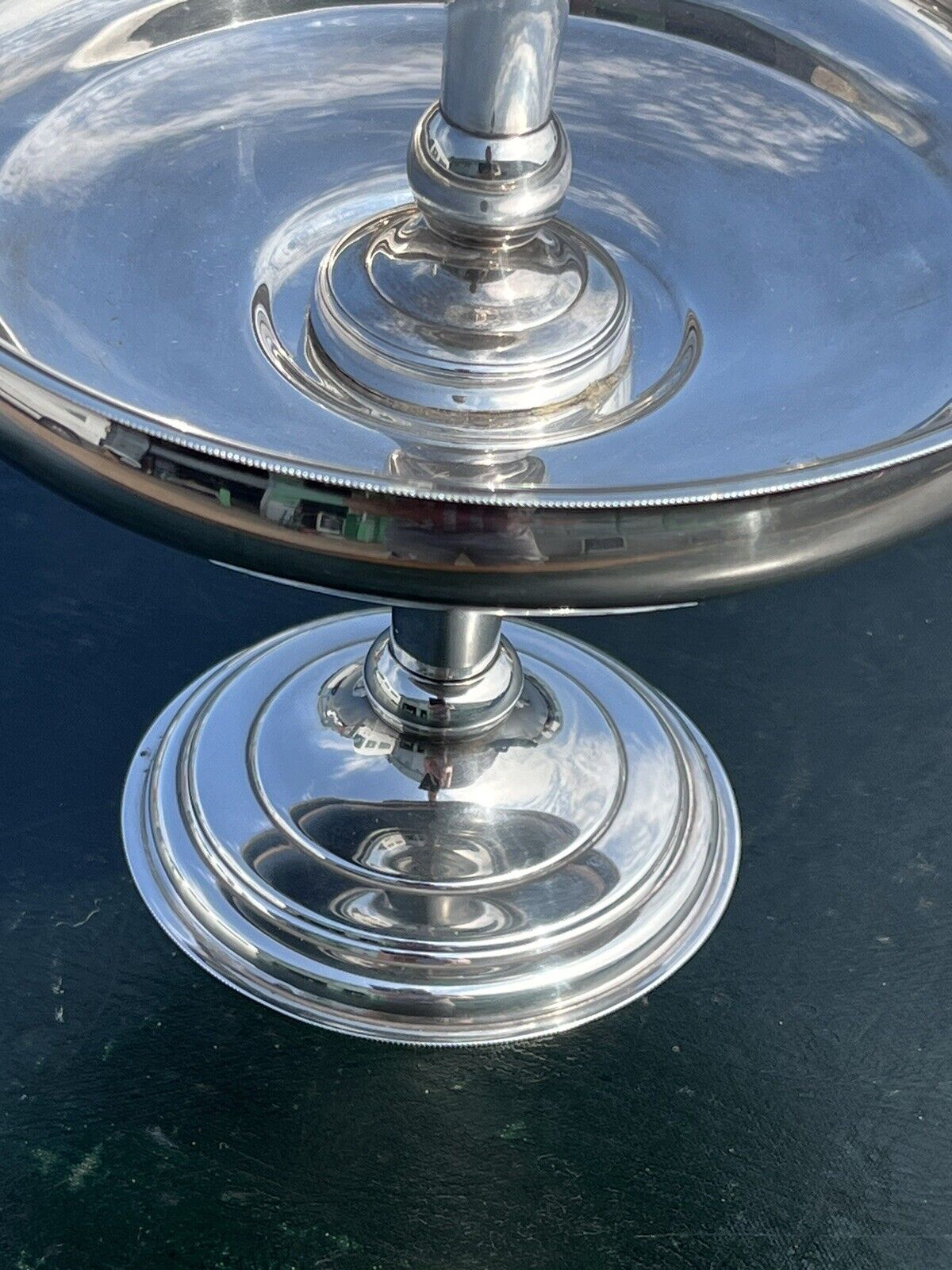 Silver Plate & Glass Single Stem Epergne