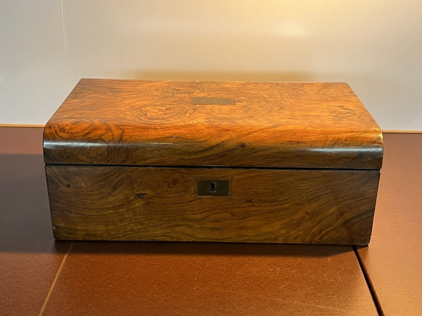 Burr Walnut Victorian Writing Box & Slope With Fitted Interior.