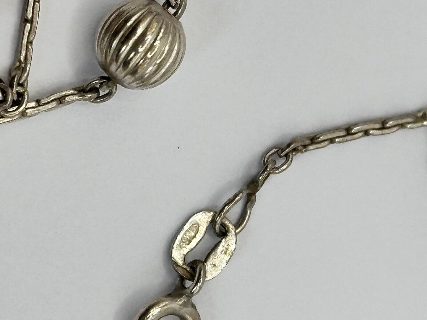 Vintage Silver 925 Balls On Chain Necklace