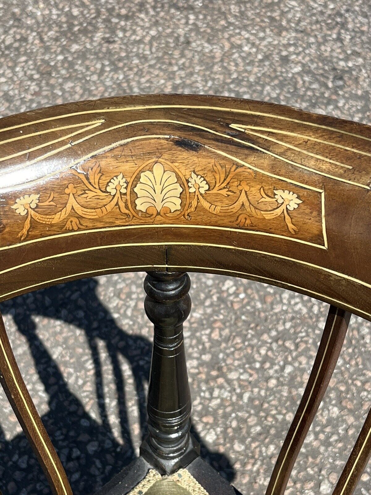 Edwardian Mahogany Armchair With Marquetry Inlay