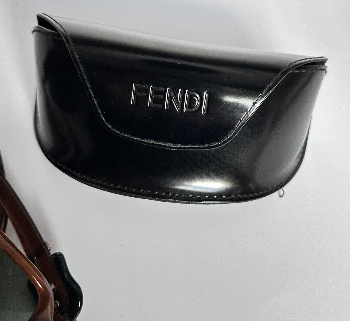 Vintage Fendi Buckles Brown Black Gold Sunglasses + Case