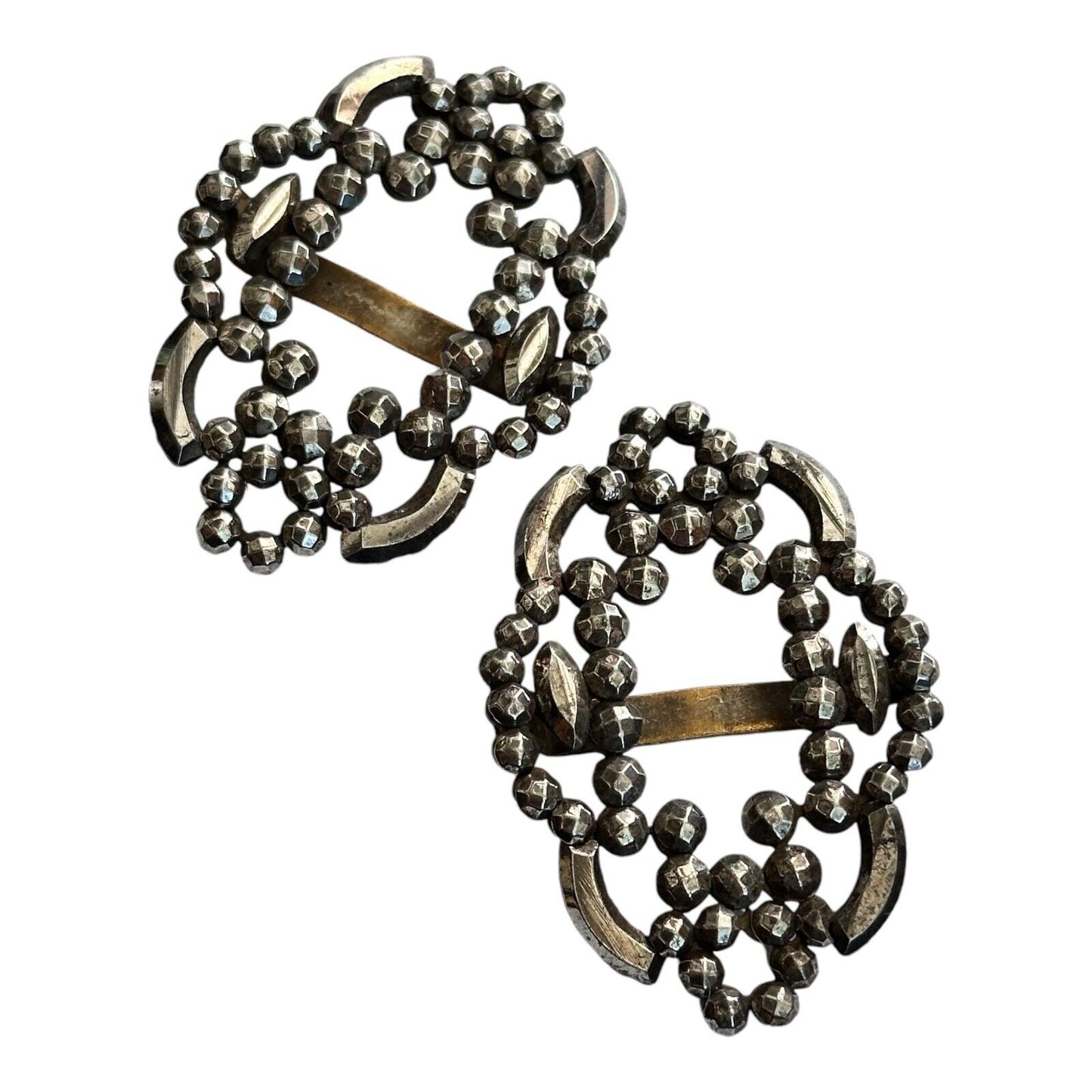 Antique Georgian Cut Steel Buckles Pair